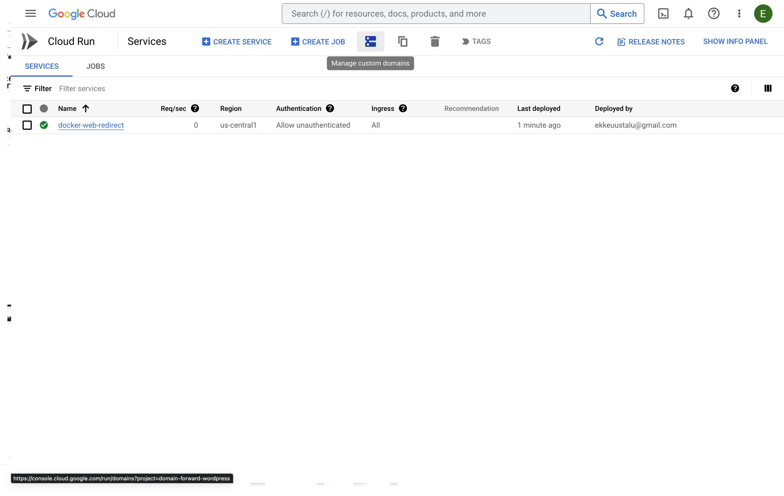 Cloud Run manage custom domains