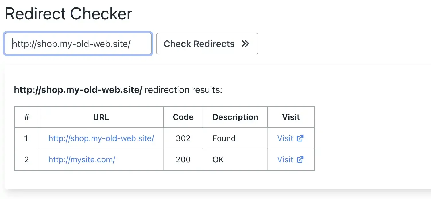 Redirect test for shop subdomain