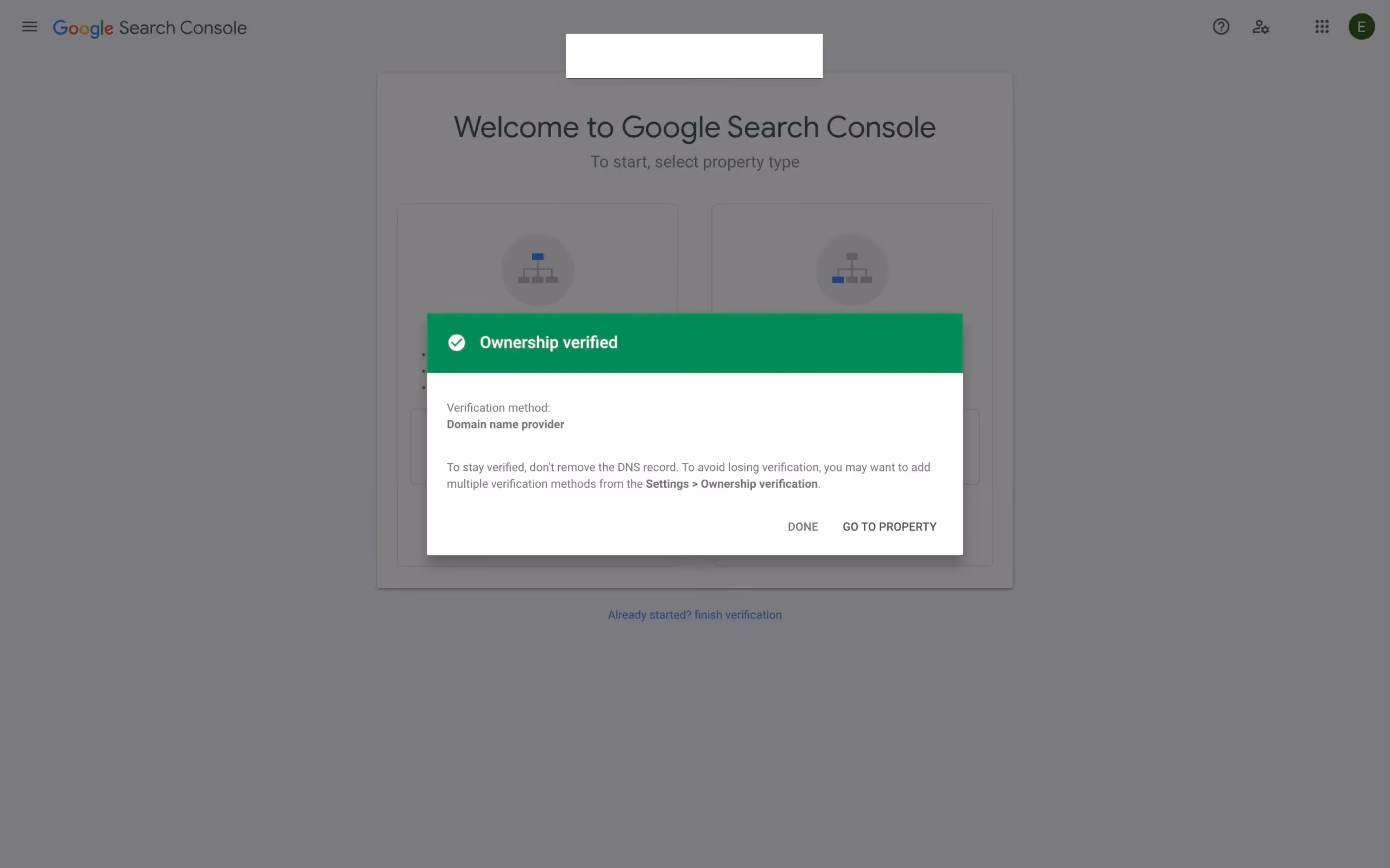Search console showing consolidated international SEO