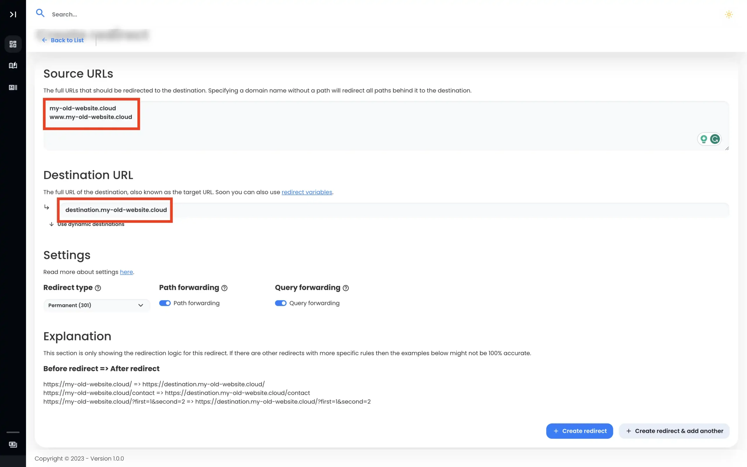 Domain forward configure hostinger redirect